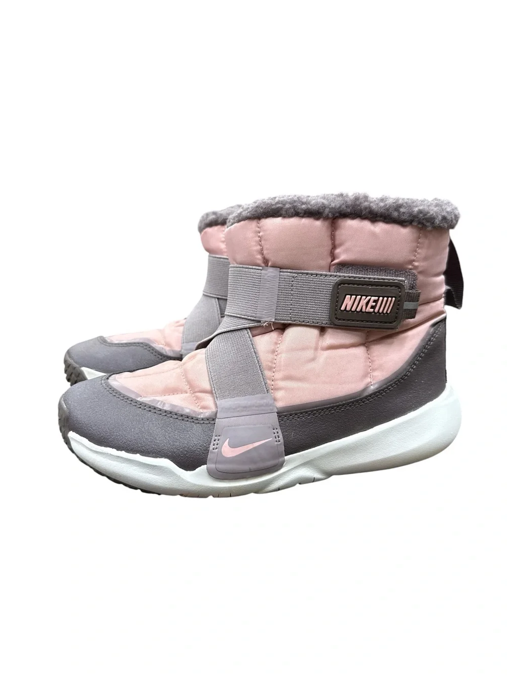 Nike Quilted Booties with Faux Fur Trim Size 3